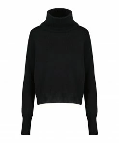 ROBERTO COLLINA Pull Col Roulé Laine Noir