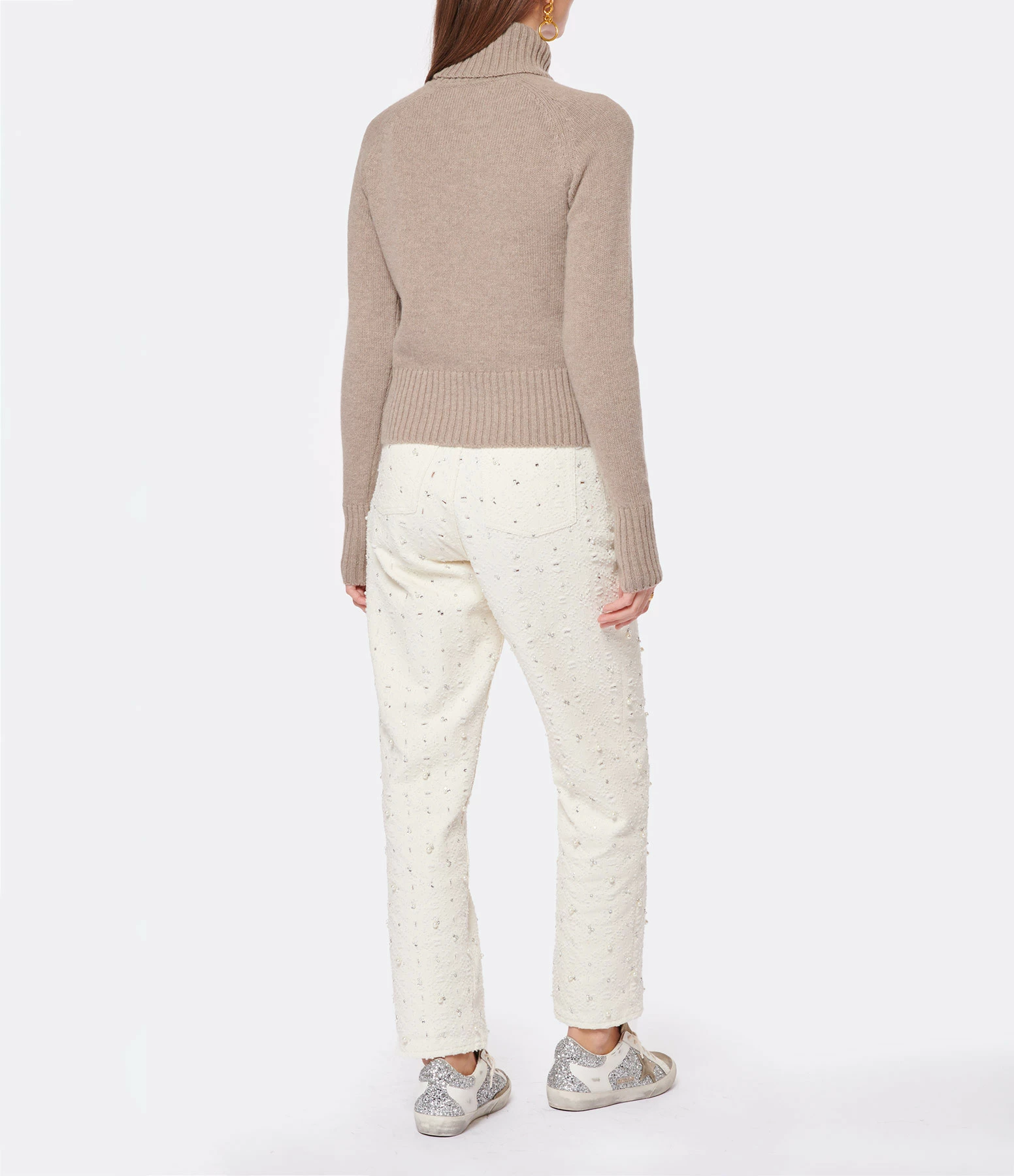 AMI PARIS Pull Col Roulé Laine Beige 7 AMI PARIS Pull Col Roulé Laine Beige – Image 5