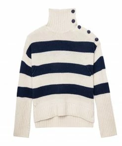 ZADIG & VOLTAIRE Pull Alma Cachemire Rayures Sugar