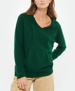 IDA DEGLIAME Pull Mon Hoodie Chérie Cachemire Vert Chrome -Boutique MAJESTIC FILATURES unnamed file 994